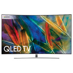 Samsung QE55Q8C Curved QLED HDR 1500 4K Ultra HD Smart TV, 55 with TVPlus/Freesat HD & 360 Design, Silver, UHD Premium